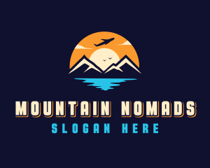 Travel Airplane Mountain logo design