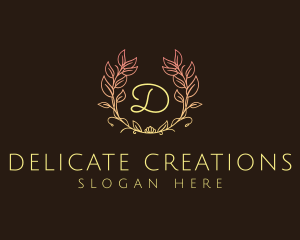 Nature Garland Wreath logo design