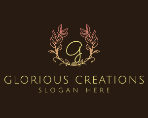 Nature Garland Wreath logo design