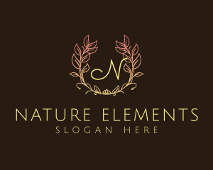 Nature Garland Wreath logo design