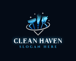 Cleaning Tools Sanitation logo design