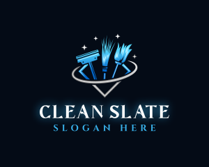 Cleaning Tools Sanitation logo design