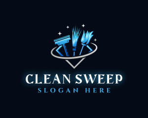 Cleaning Tools Sanitation logo design