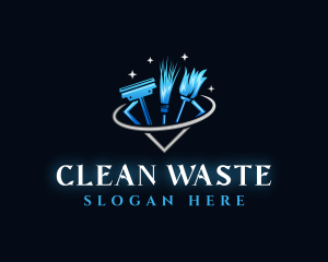 Cleaning Tools Sanitation logo design