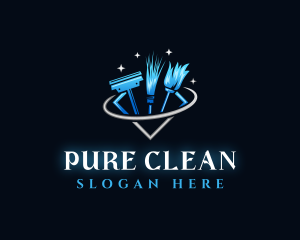 Cleaning Tools Sanitation logo design