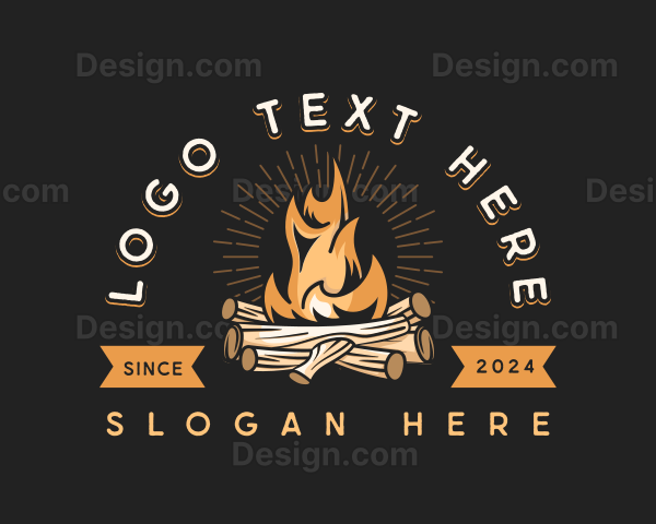 Outdoor Bonfire Camping Logo