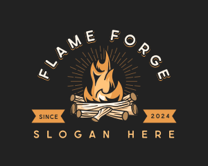 Outdoor Bonfire Camping logo design