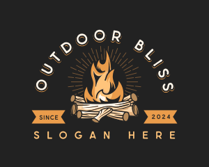 Outdoor Bonfire Camping logo design