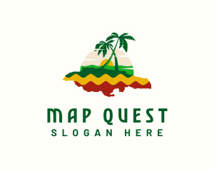 Jamaica Map Tourism logo design