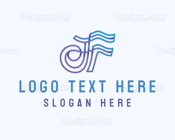 Gradient Business Letter F Logo