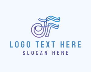 Gradient Business Letter F logo