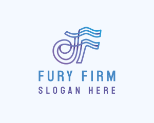 Gradient Business Letter F logo design