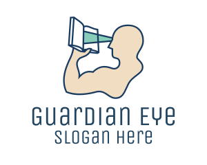 Eyesight Reading Man logo design