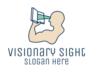 Eyesight Reading Man logo design