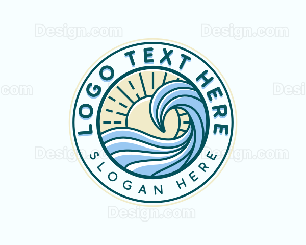 Ocean Surf Waves Logo