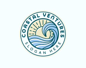 Ocean Surf Waves logo design