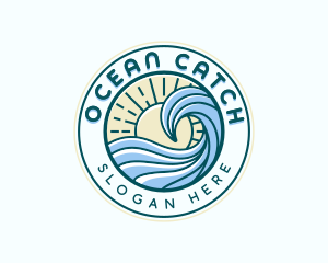 Ocean Surf Waves logo design