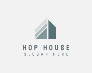 House Architecture Blueprint  logo design