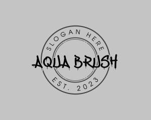 Brush Skater Badge logo design