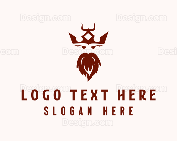 Medieval Horned Crown King Logo