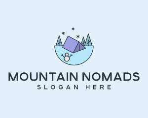 Winter Tent Camp logo design