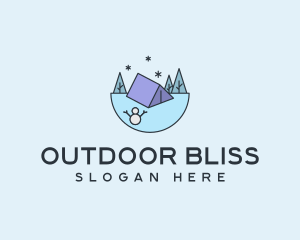 Winter Tent Camp logo design