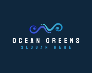 Ocean Wave Current logo design