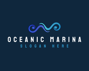 Ocean Wave Current logo design