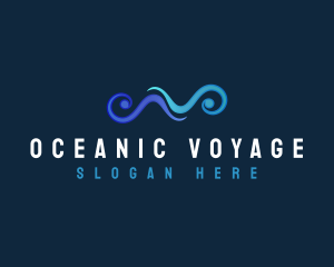 Ocean Wave Current logo design