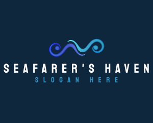 Ocean Wave Current logo design