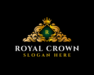 Crest Monarchy Crown logo design