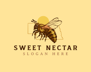 Honeybee Nebraska Apiary  logo design