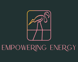 Flamingo Bird Voltage  logo design