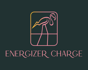 Flamingo Bird Voltage  logo design