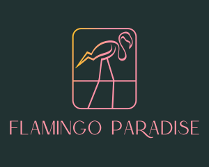 Flamingo Bird Voltage  logo design