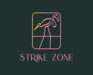 Flamingo Bird Voltage  logo design