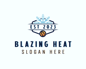 Heating Cooling Thermal logo design