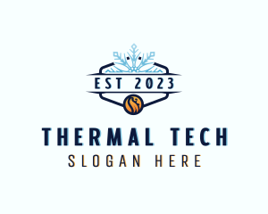 Heating Cooling Thermal logo design