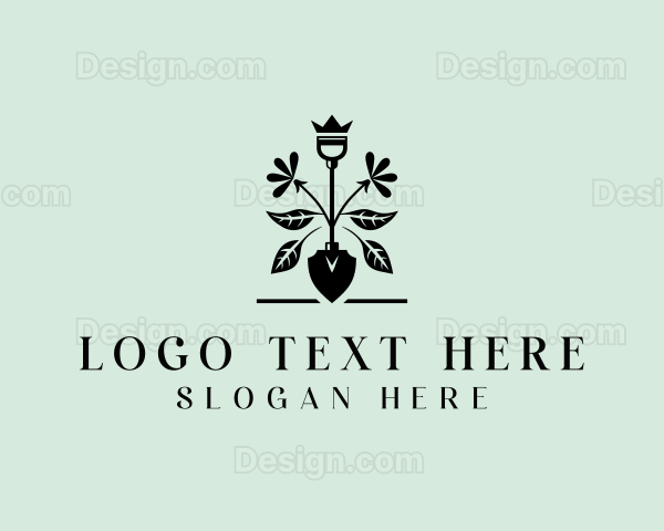 Floral Landscaping Shovel Logo