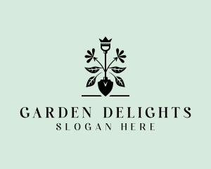 Floral Landscaping Shovel logo design