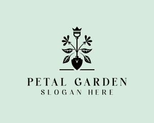 Floral Landscaping Shovel logo design