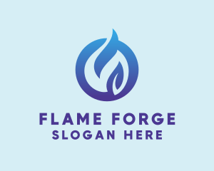 Flame Leaf Plant logo design