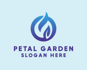 Flame Leaf Plant logo design