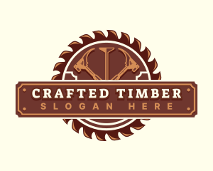 Woodwork Hammer Saw logo design