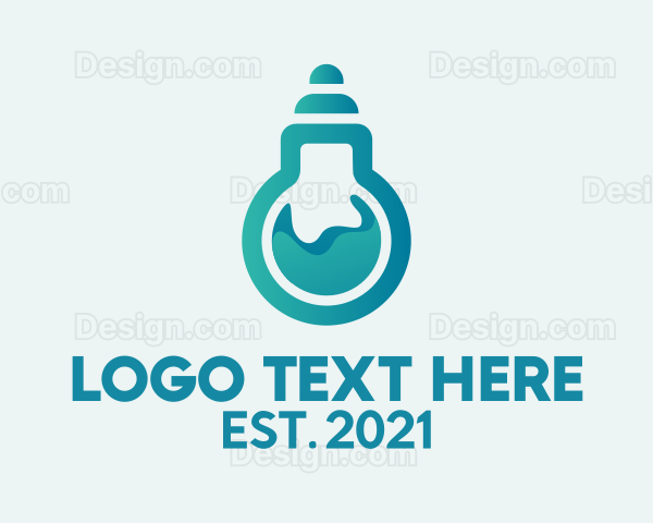 Blue Flask Light Bulb Logo