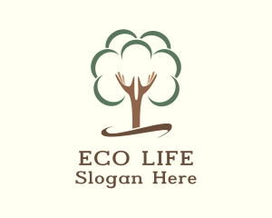 Tree Planting Hands  logo design