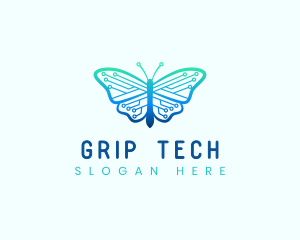 Circuit Tech Butterfly logo design