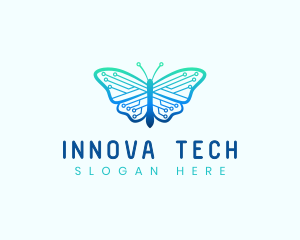 Circuit Tech Butterfly logo design