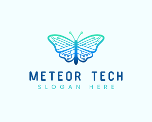 Circuit Tech Butterfly logo design