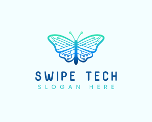 Circuit Tech Butterfly logo design